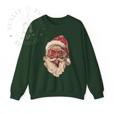 Vintage Santa Tongue Christmas Sweater - Sunlit Funlit Country Music Tees